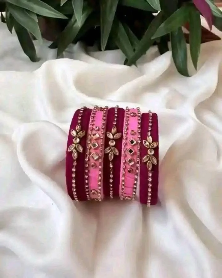 Handmade kundan churi 5 Pcs Set