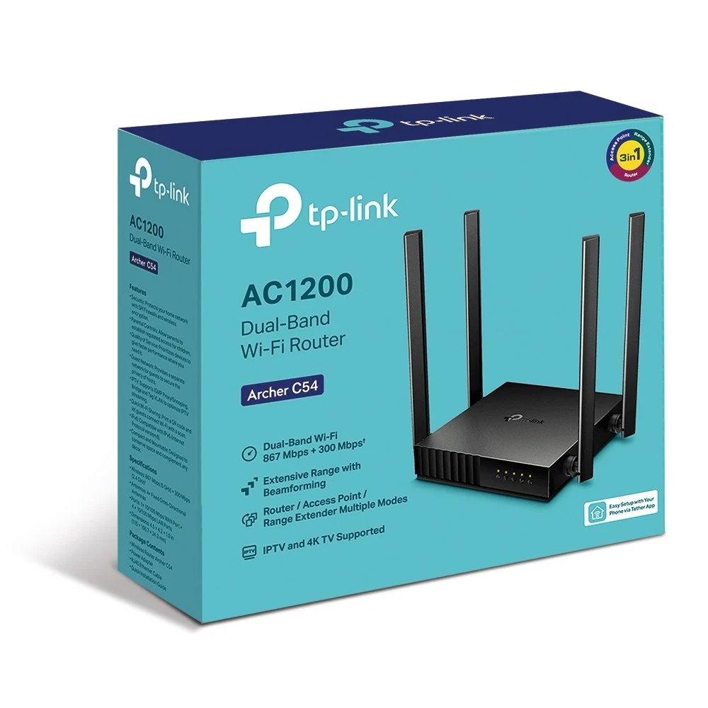 TP‑Link Archer C54 AC1200 Dual Band Wi‑Fi Router — Reliable Coverage for Home & Office