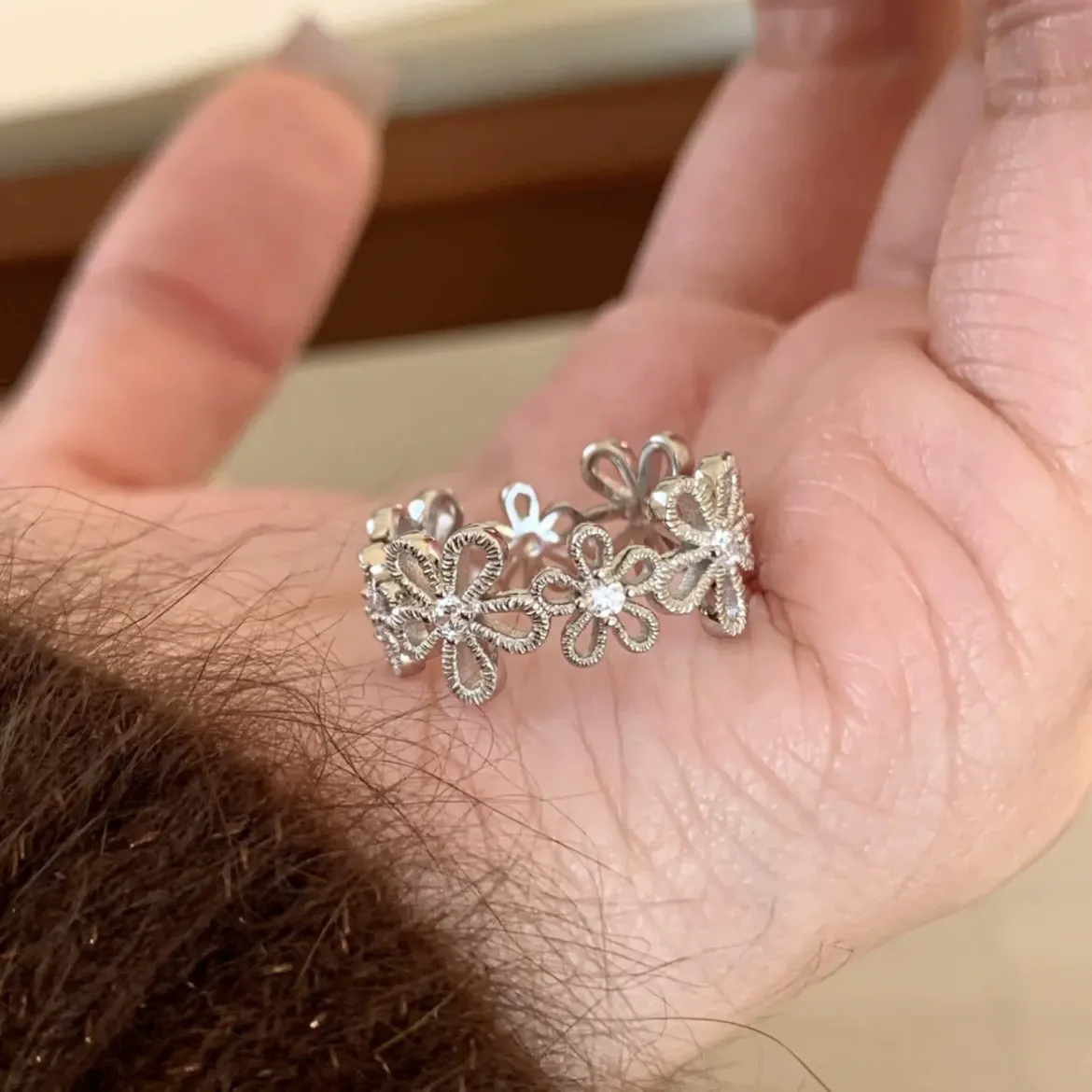 ৯২৫ স্টার্লিং সিলভার রিং | আসল রুপার প্রলেপ | নন-ফেইড ইলেকট্রোপ্লেটিং | ওপেন স্টাইল অ্যাডজাস্টেবল রিং | নারীদের জন্য লাইট লাক্সারি জুয়েলারি