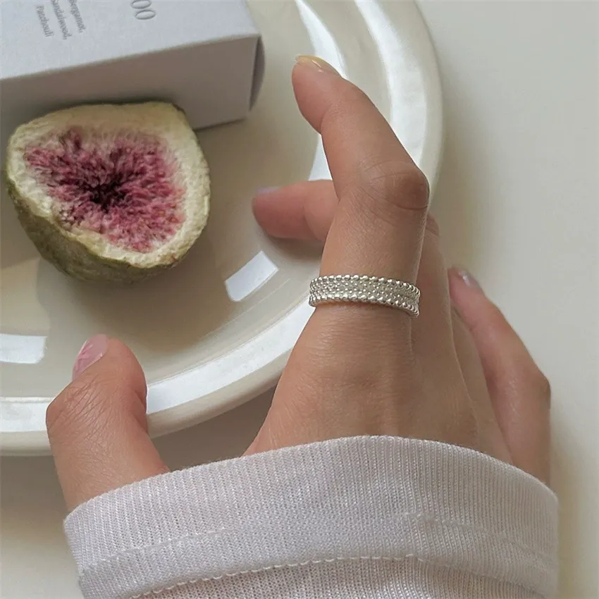 ৯২৫ স্টার্লিং সিলভার রিং | আসল রুপার প্রলেপ | নন-ফেইড ইলেকট্রোপ্লেটিং | ওপেন স্টাইল অ্যাডজাস্টেবল রিং | নারীদের জন্য লাইট লাক্সারি জুয়েলারি