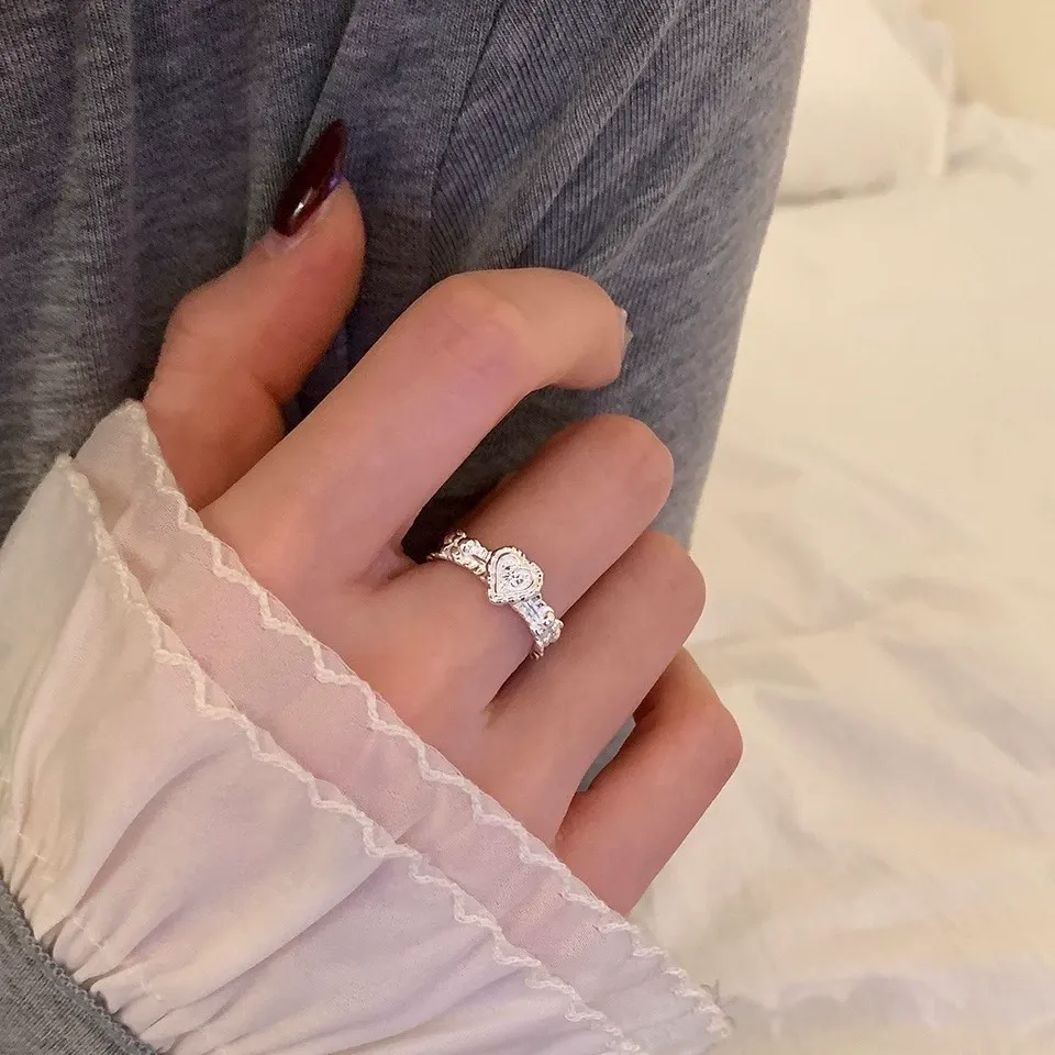 ৯২৫ স্টার্লিং সিলভার রিং | আসল রুপার প্রলেপ | নন-ফেইড ইলেকট্রোপ্লেটিং | ওপেন স্টা) (ইল অ্যাডজাস্টেবল রিং | নারীদের জন্য লাইট লাক্সারি জুয়েলারি